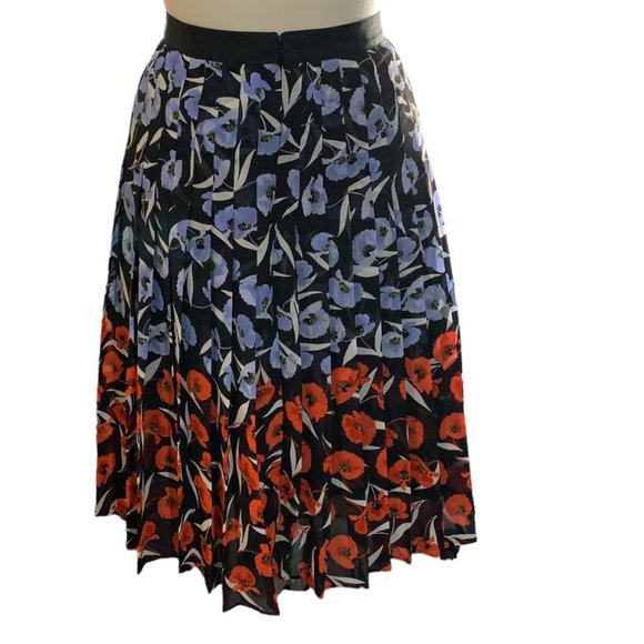 NWOT Ann Taylor Multicolored Poppy Pleated Skirt - Picture 5 of 9